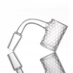 14mm Embossed Design Art Quartz Banger 90 Degree Angle [QBV5]